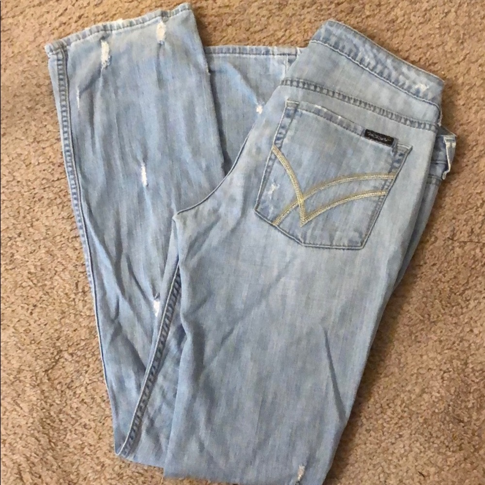 William Rast Distressed Straight Jeans